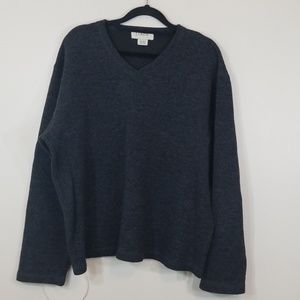 J Crew V-neck Gray Wool Cotton Blend Sweater